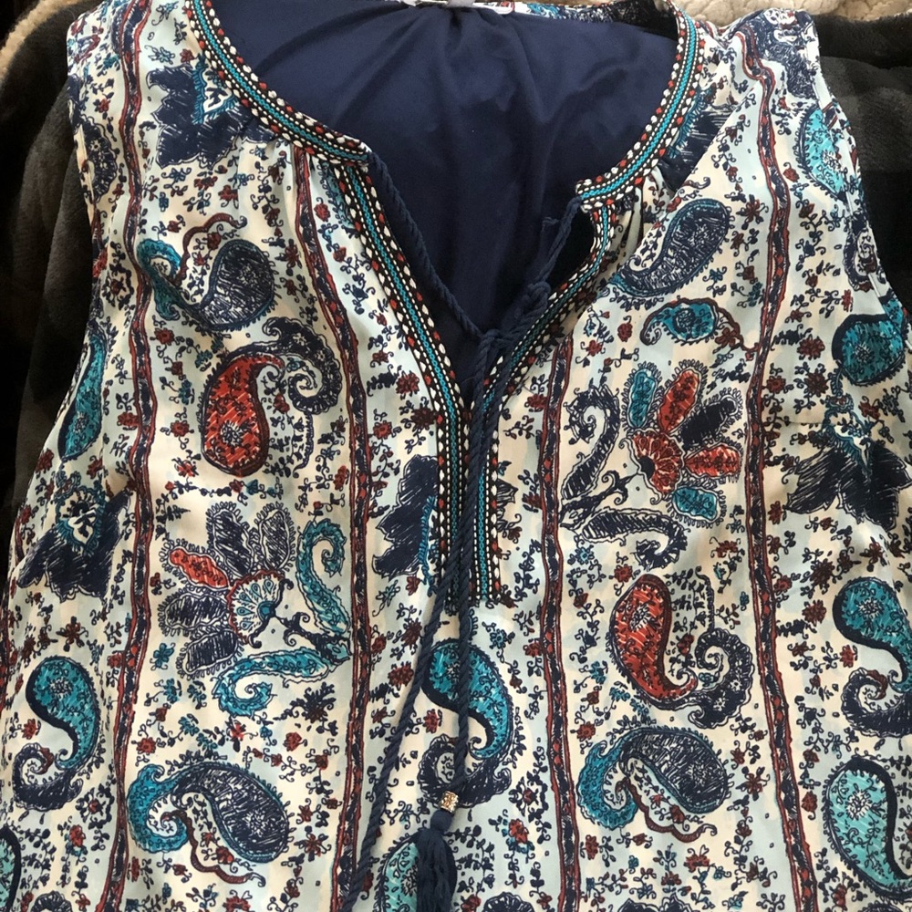 Blue Paisley midi dress XL. Gently used